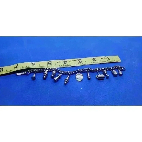 Vtg 50s Charm Bracelet loaded Travel Souvenir 11 Edco Norfolk VA Industrial - Picture 8 of 8